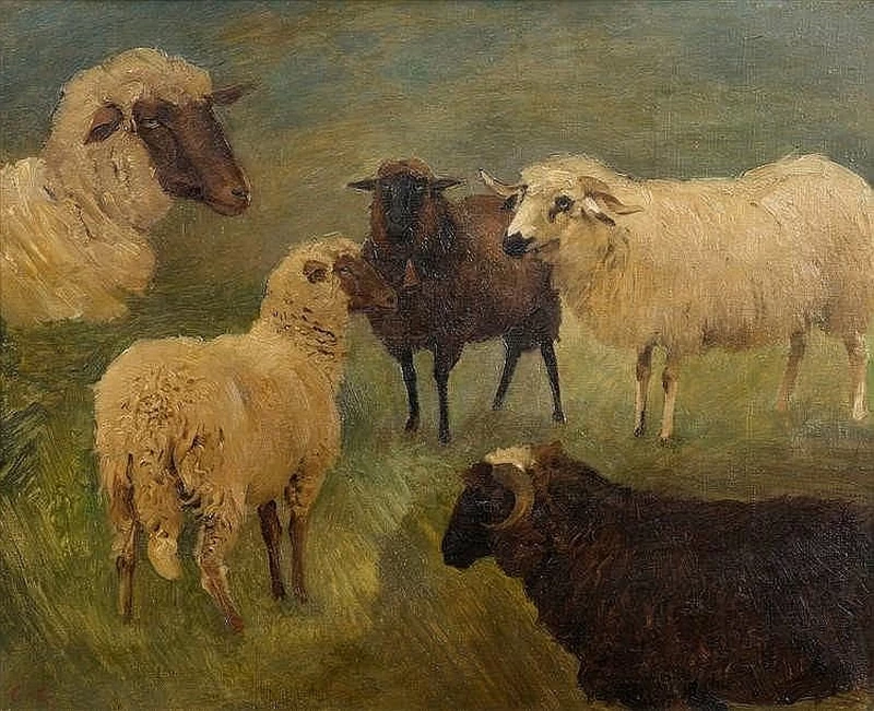 Charles Giron - Gregge di pecore